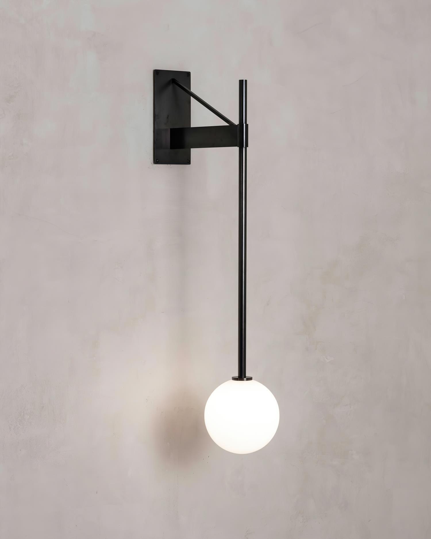 Wall Lamp Metal Rod Glass Globe Minimal Lamp Fixture Bedside - Letslighting
