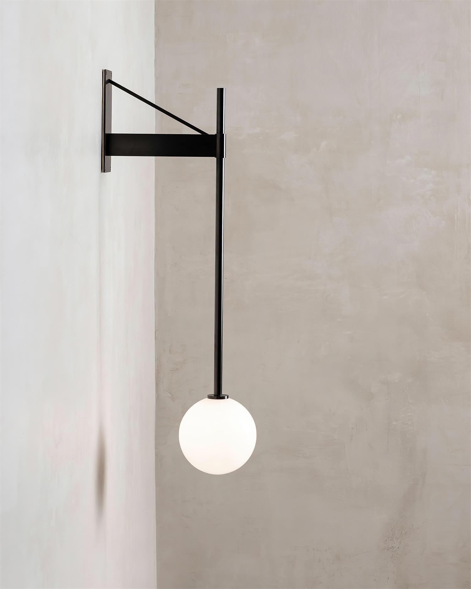 Wall Lamp Metal Rod Glass Globe Minimal Lamp Fixture Bedside - Letslighting