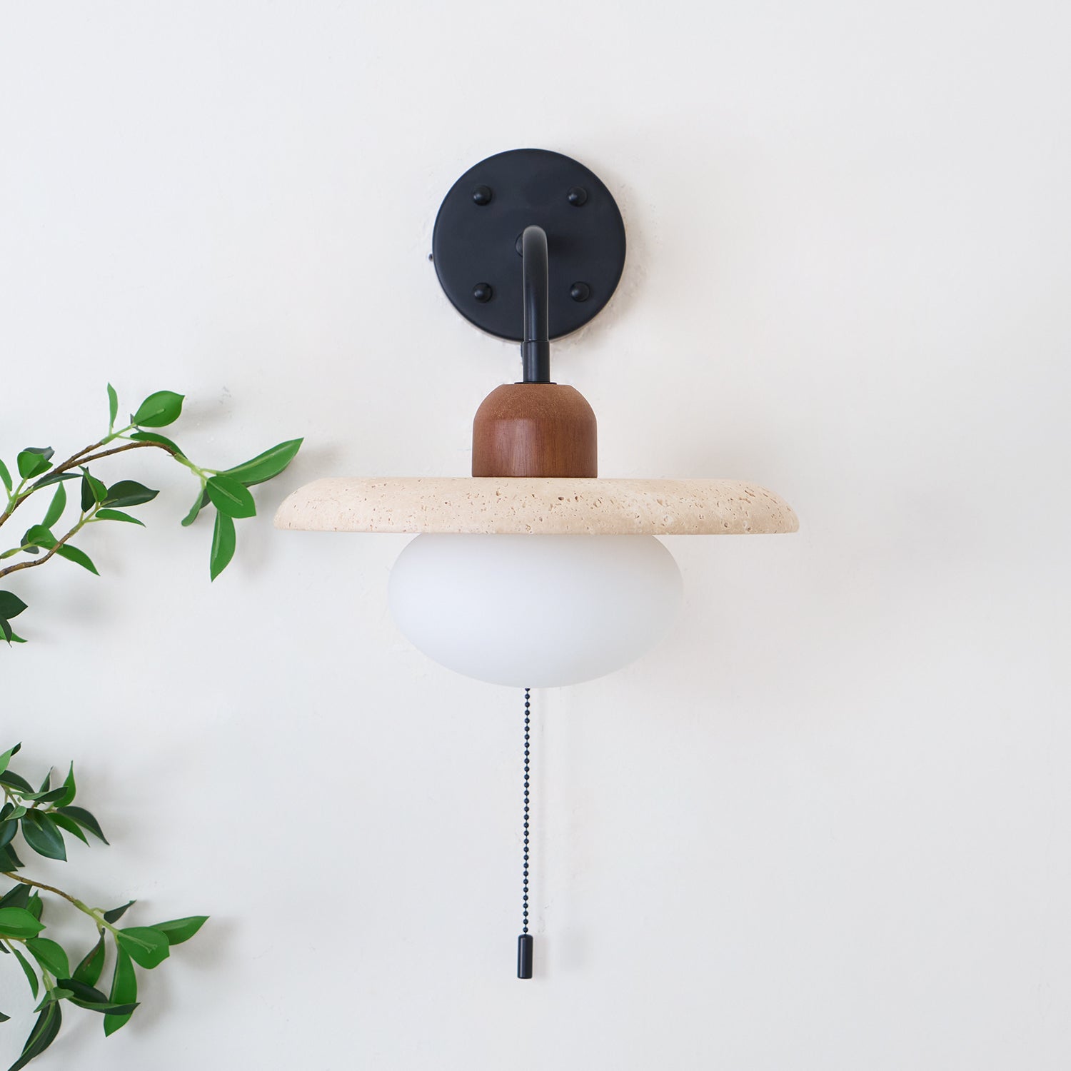 Solaro Travertine Wall Light Pull Chain Switch - Letslighting