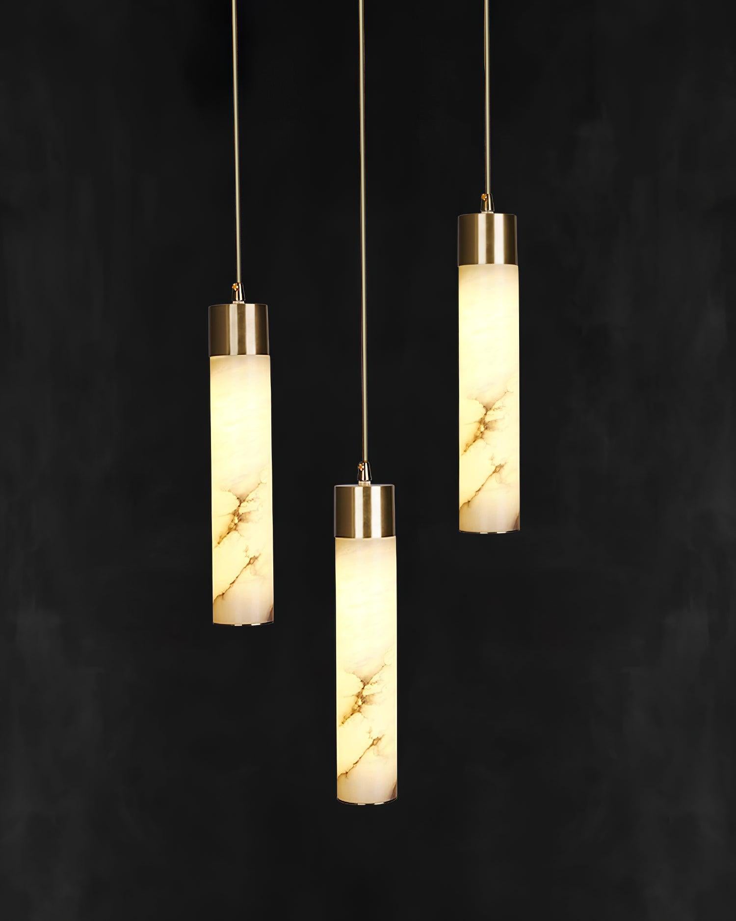 Ulzorila Cylinder Alabaster Pendant Light - Letslighting