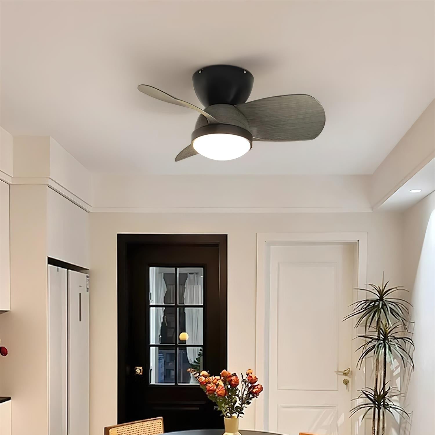 Ventilador de techo Ventra con luz con dimensiones Diámetro 61cm x Altura 17.5cm