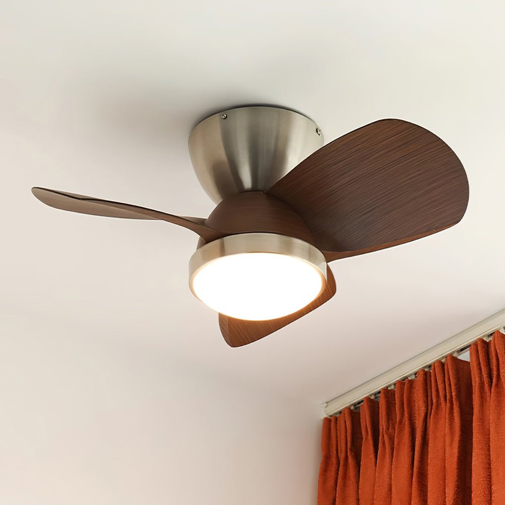 Ventilador de Techo Moderno Ventra con Luz y Acabado de Madera