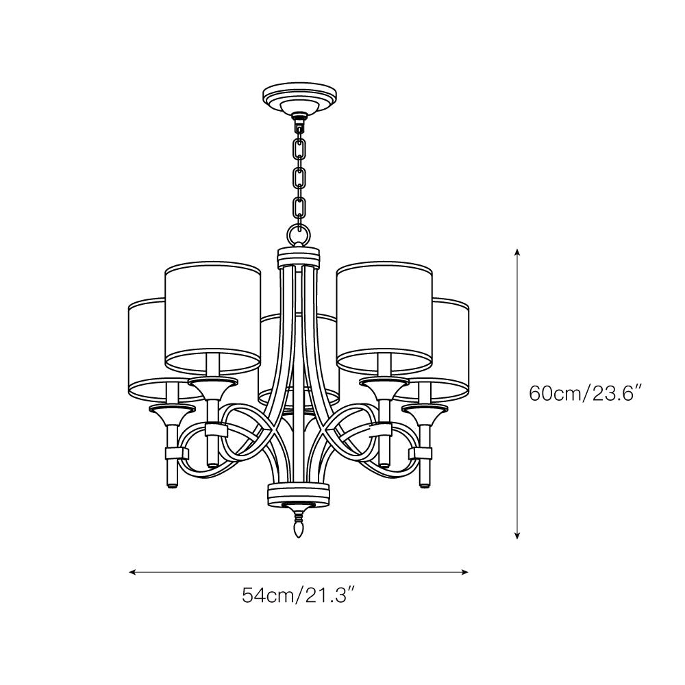 Tallie Postmodern Luxury Fabric Chandelier - Lamp Copper
