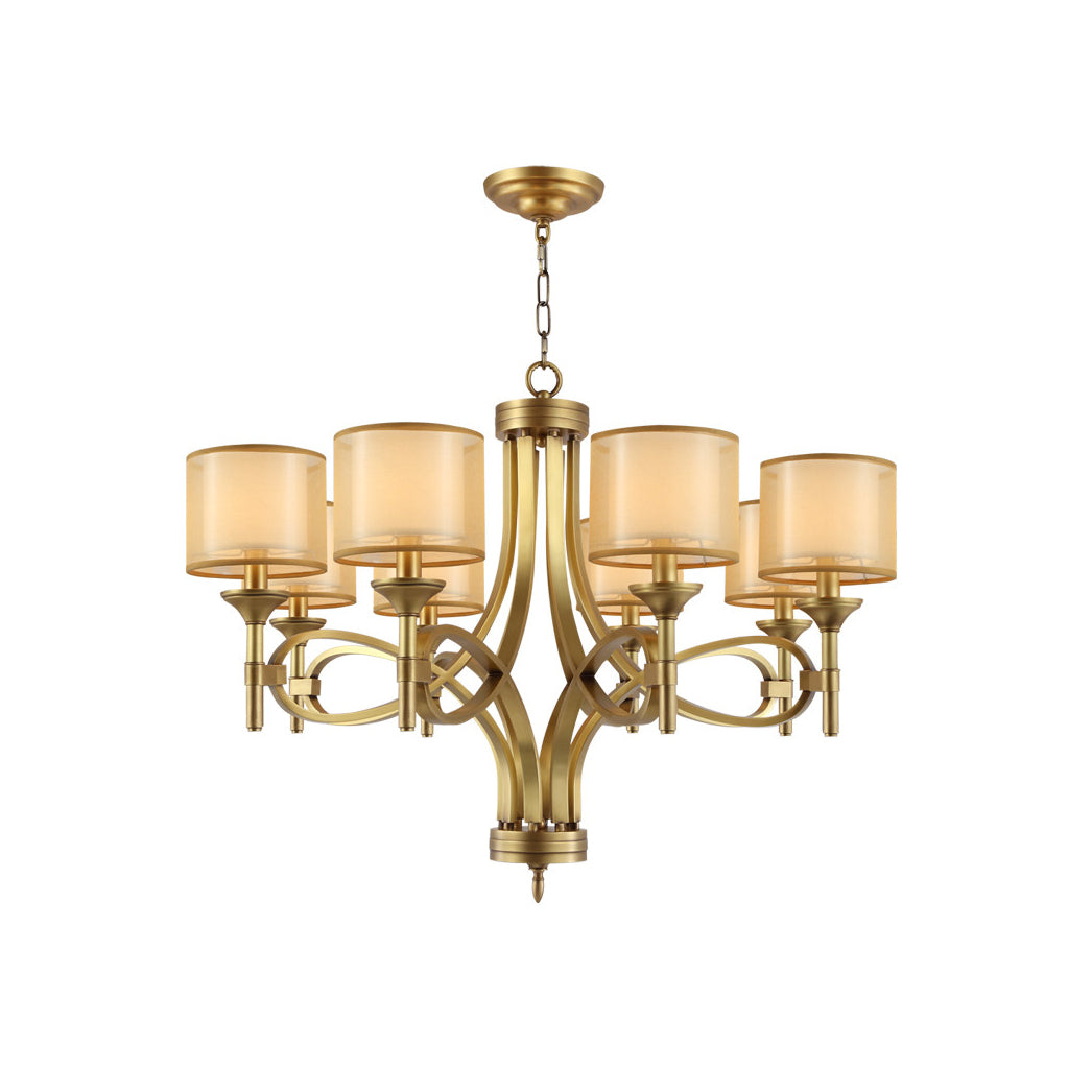 Tallie Postmodern Luxury Fabric Chandelier - Lamp Copper