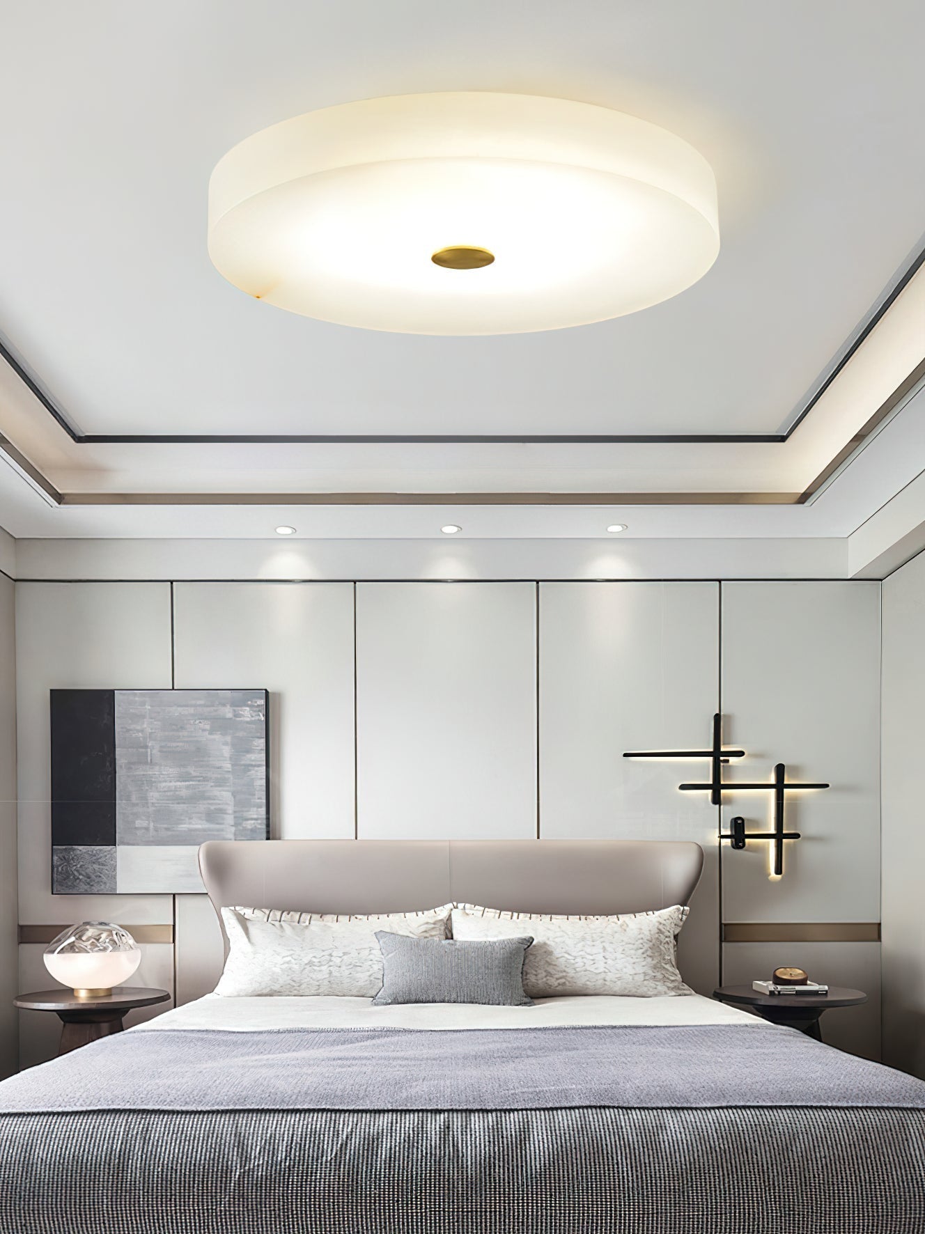 Unorir Modern Minimalist Alabaster Ceiling Light - Lamp Copper