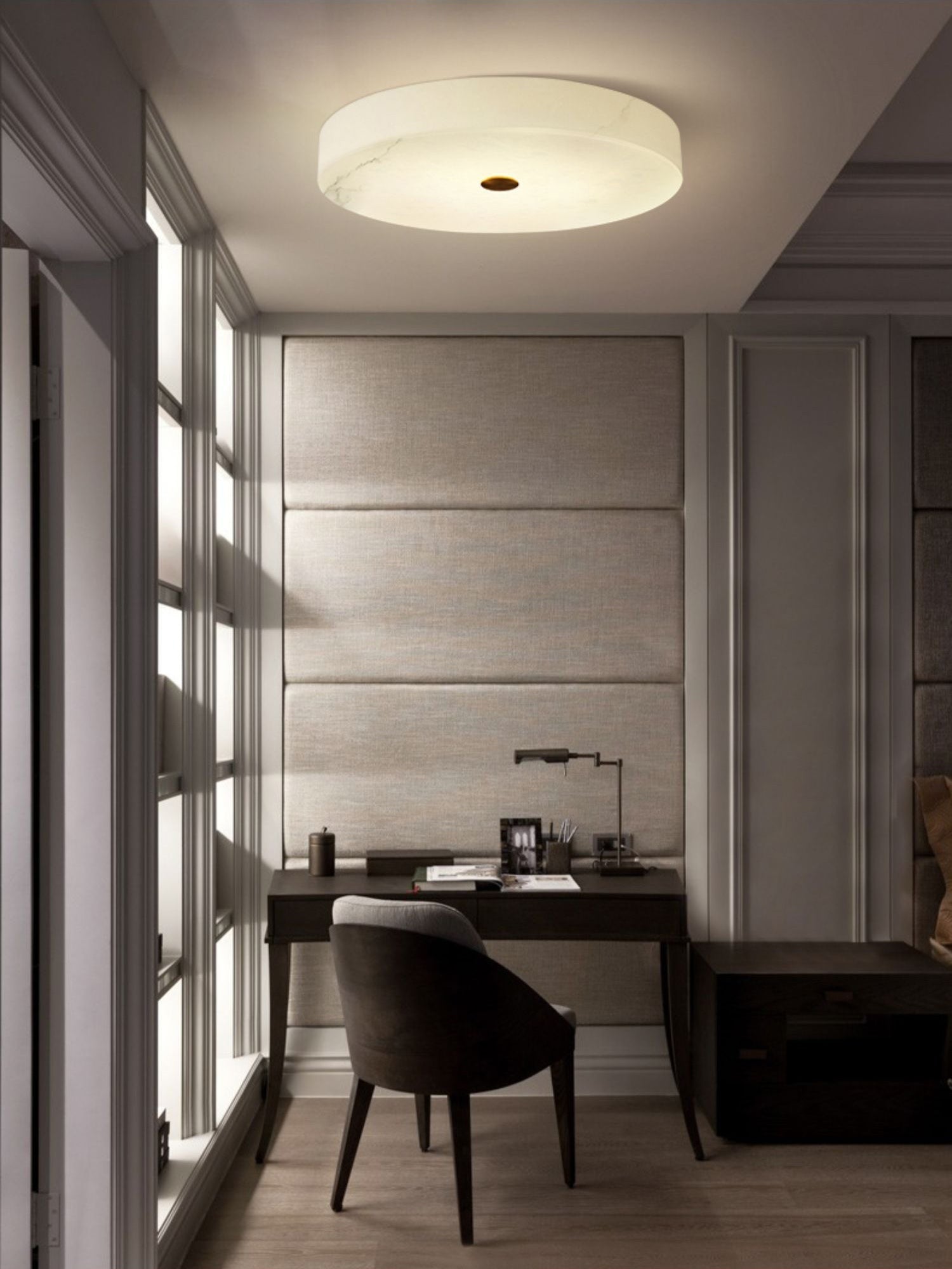 Unorir Modern Minimalist Alabaster Ceiling Light - Lamp Copper