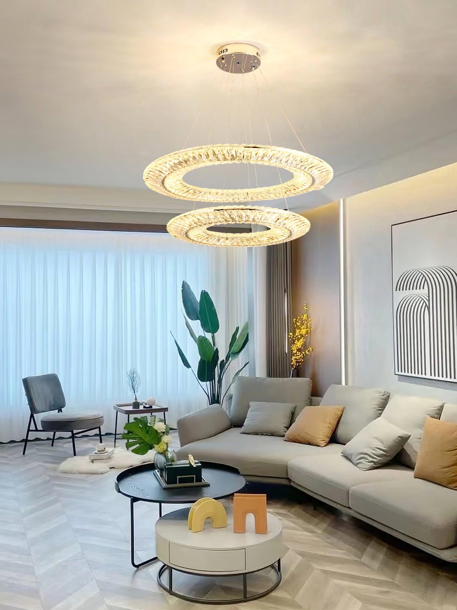 Lustra Chandelier Geometric Crystal LED Elegant - Letslighting