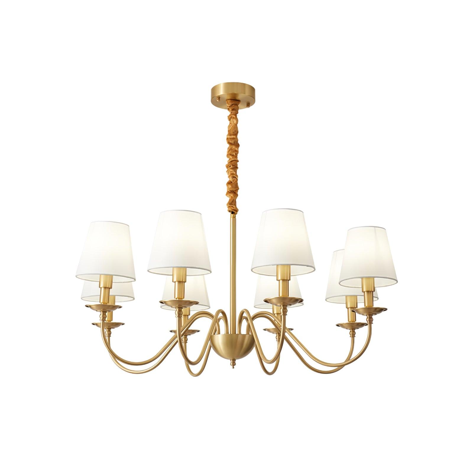 Tapered Fabric Brass Chandelier - Letslighting