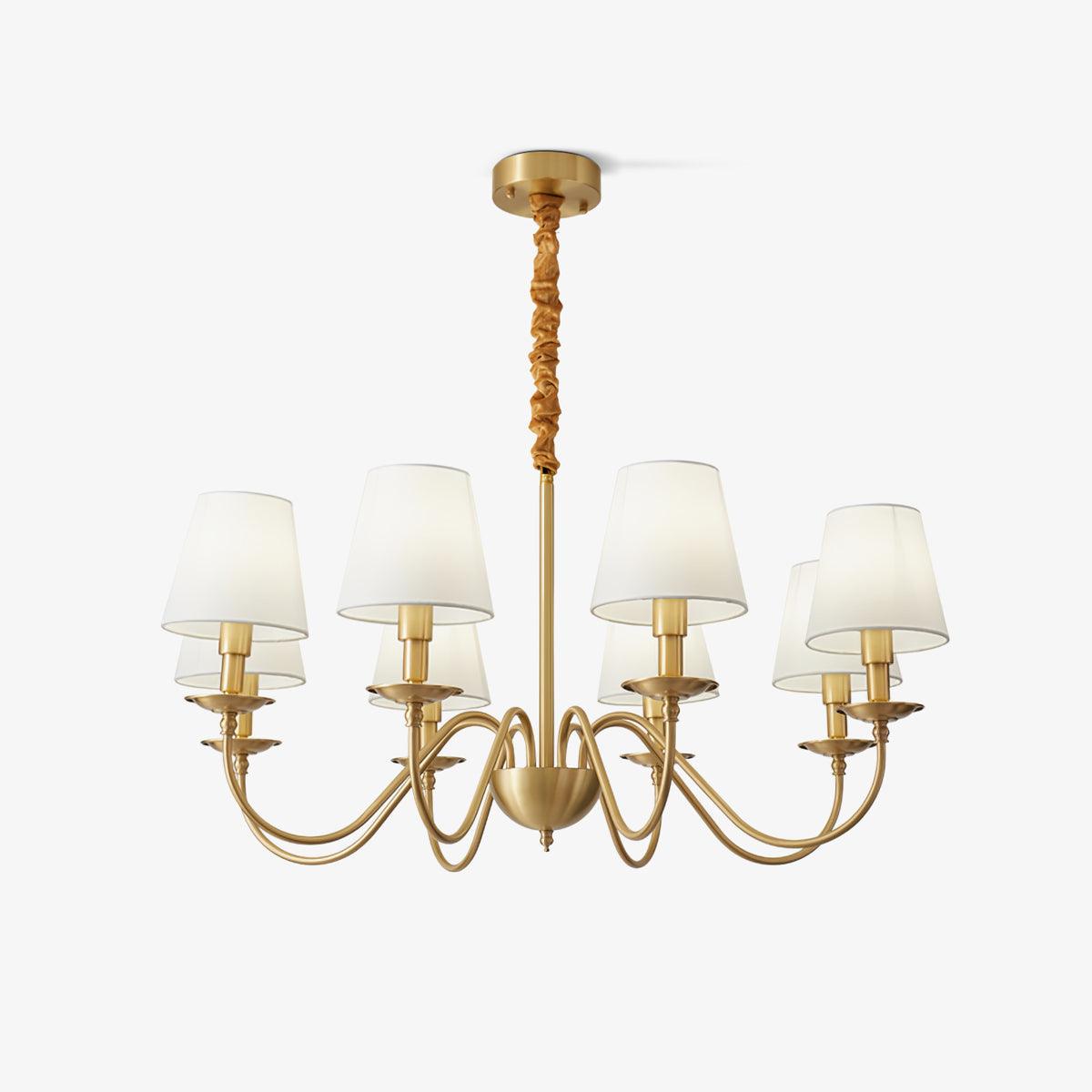 Tapered Fabric Brass Chandelier - Letslighting