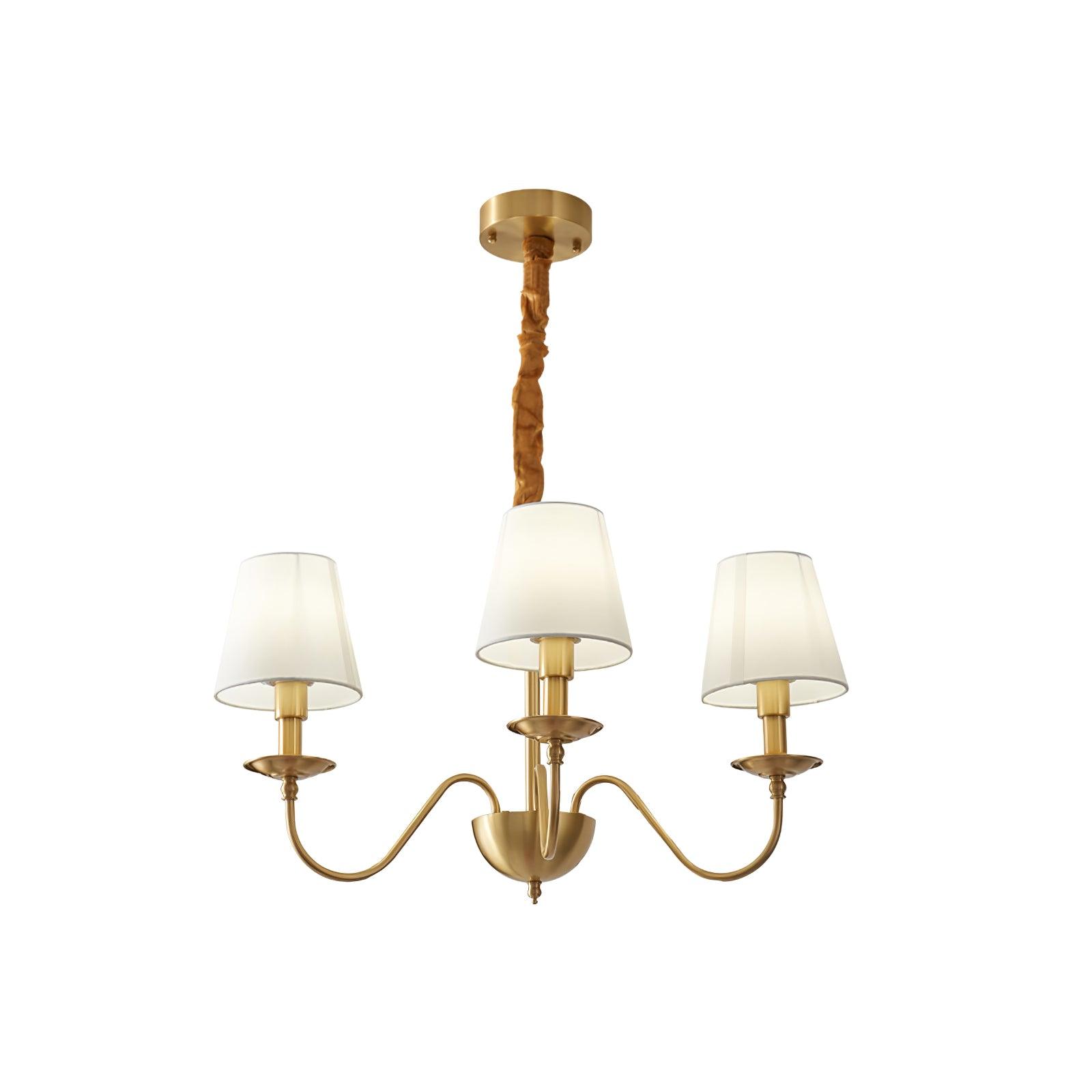 Tapered Fabric Brass Chandelier - Letslighting