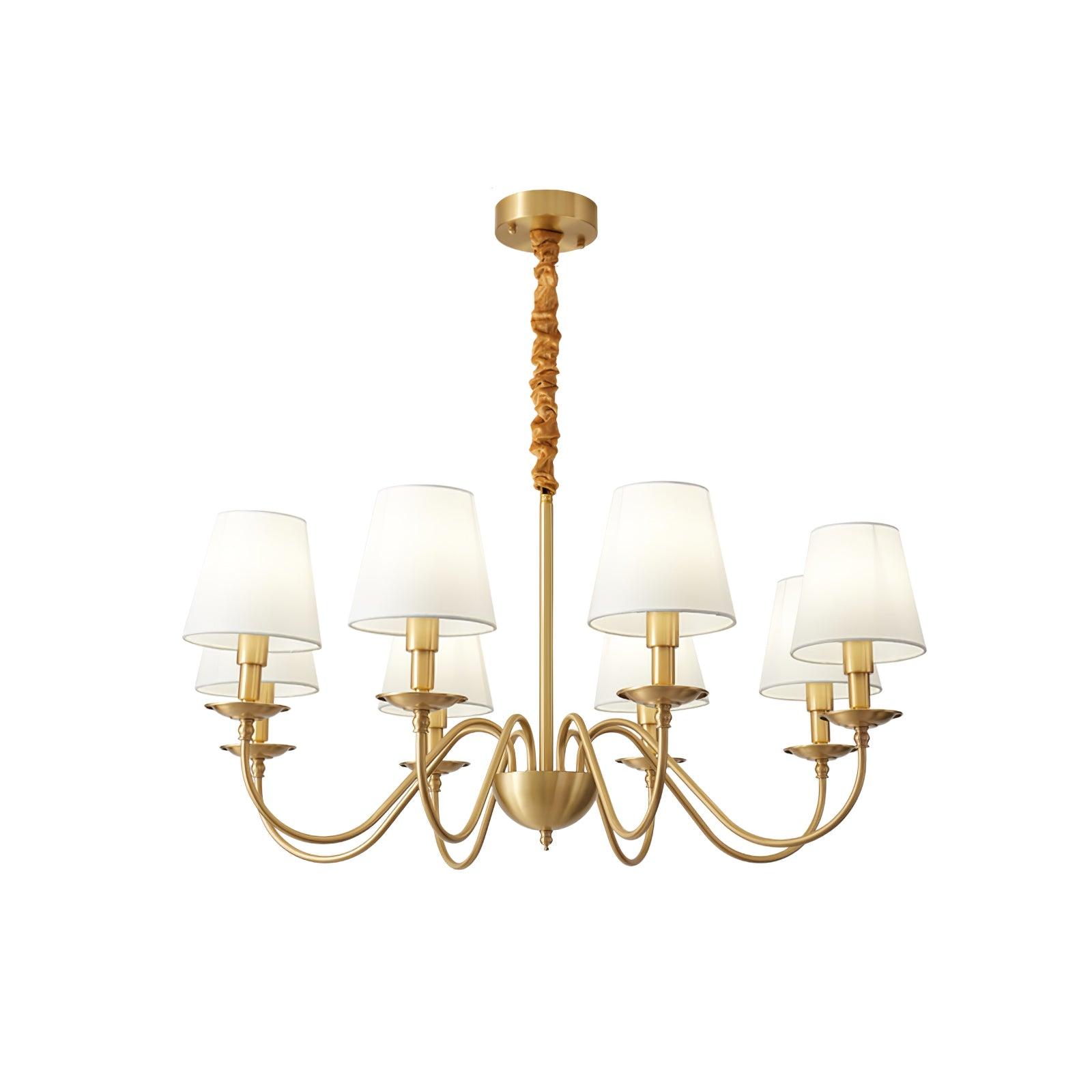Tapered Fabric Brass Chandelier - Letslighting