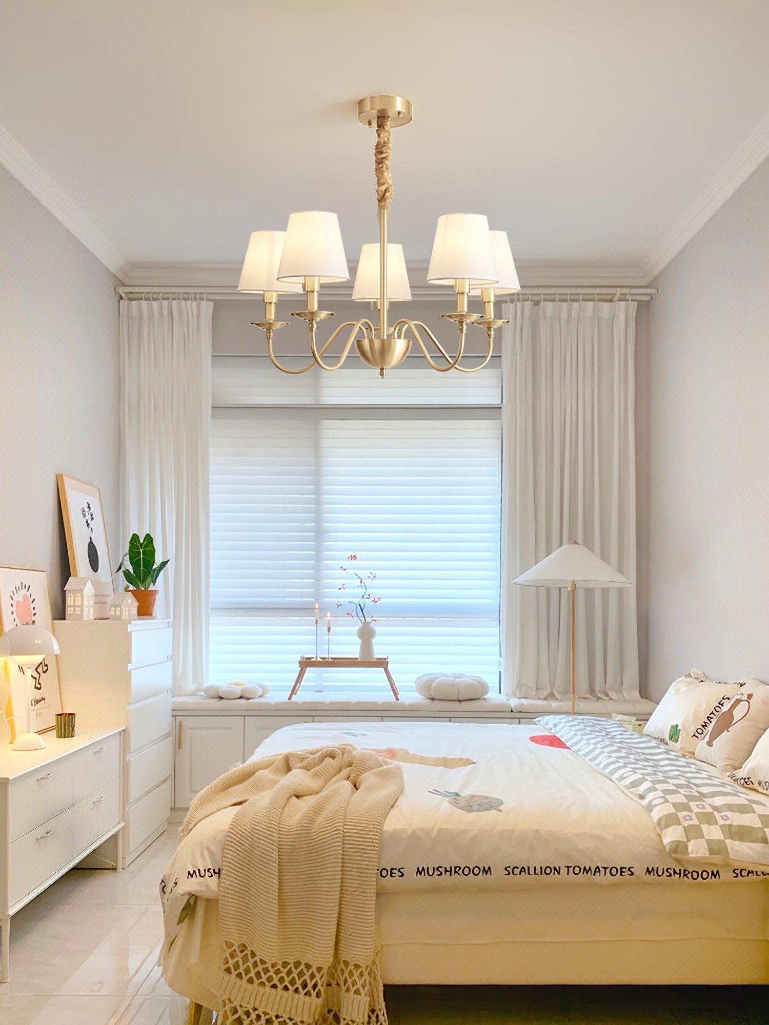 Tapered Fabric Brass Chandelier - Letslighting
