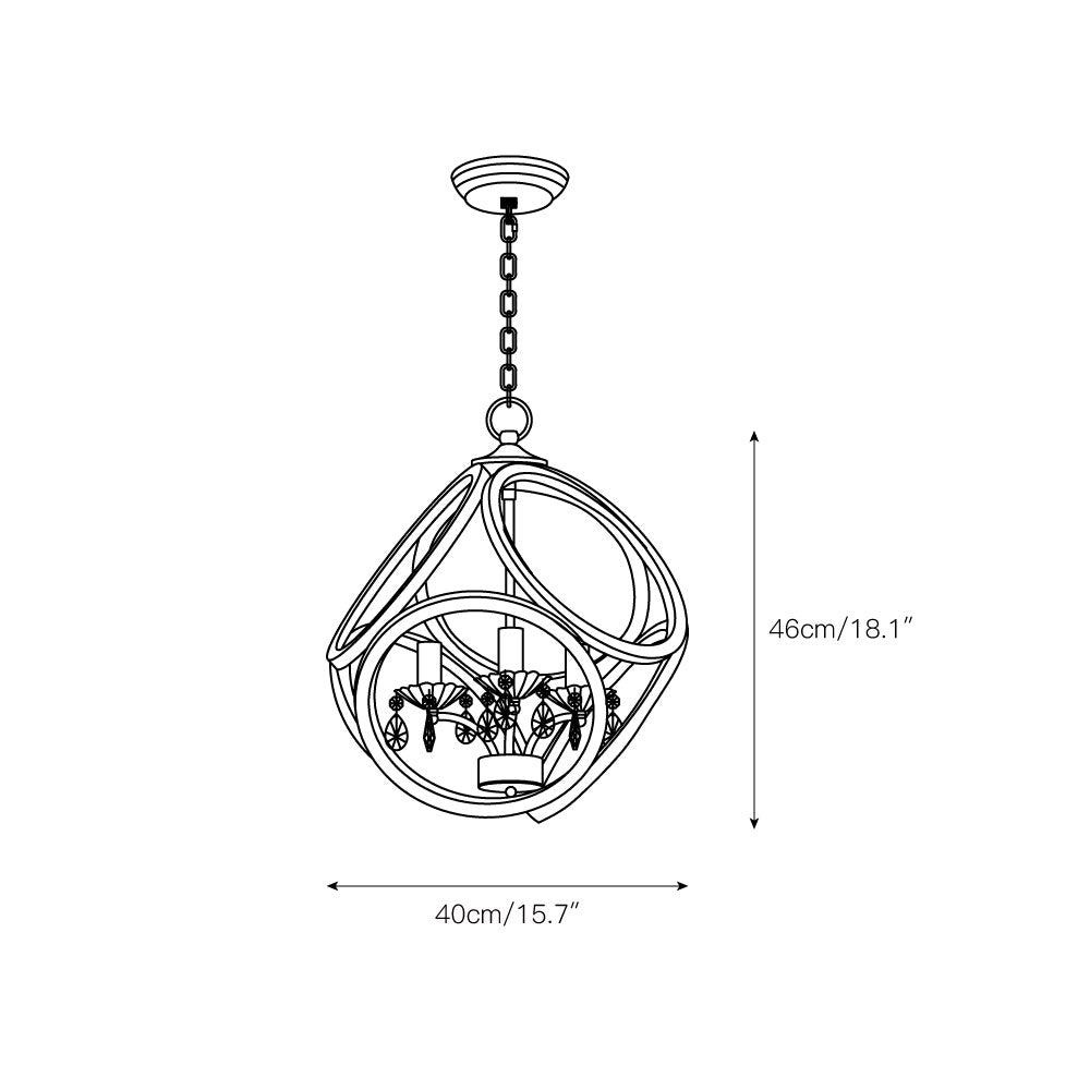 Viraearae Premium Nordic Crystal Wood Pendant Lamp - Lamp Copper