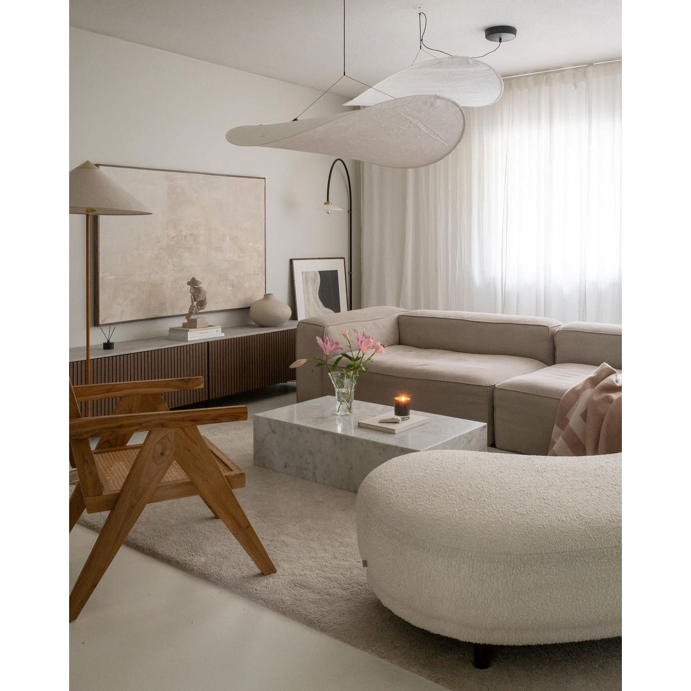 Elsolir Modern Minimalist Paper Pendant Lamp - Lamp Copper