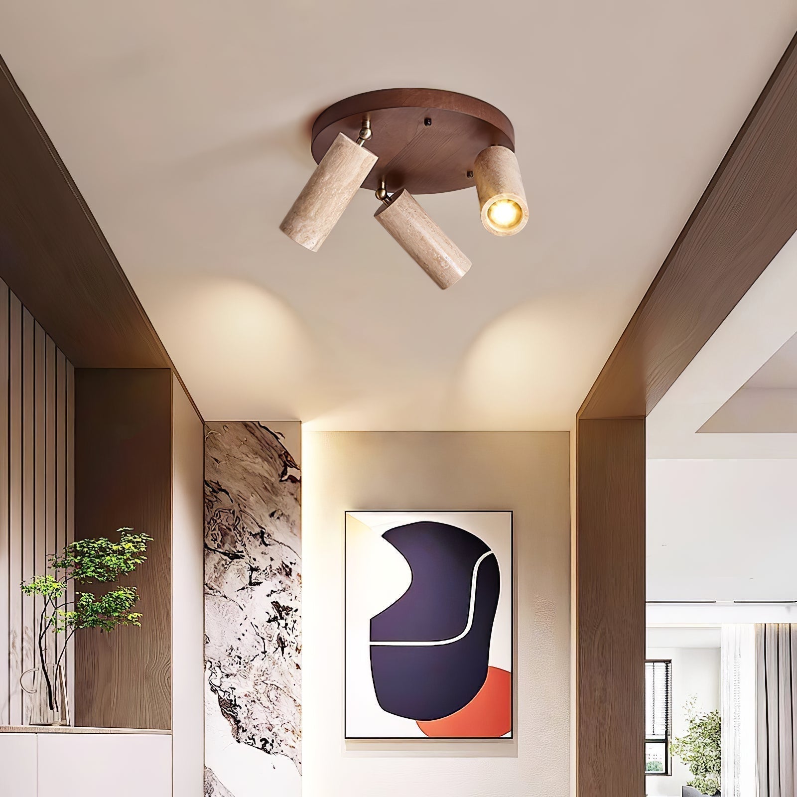 Zevenion Multi-Arm Travertine Ceiling Light - Letslighting