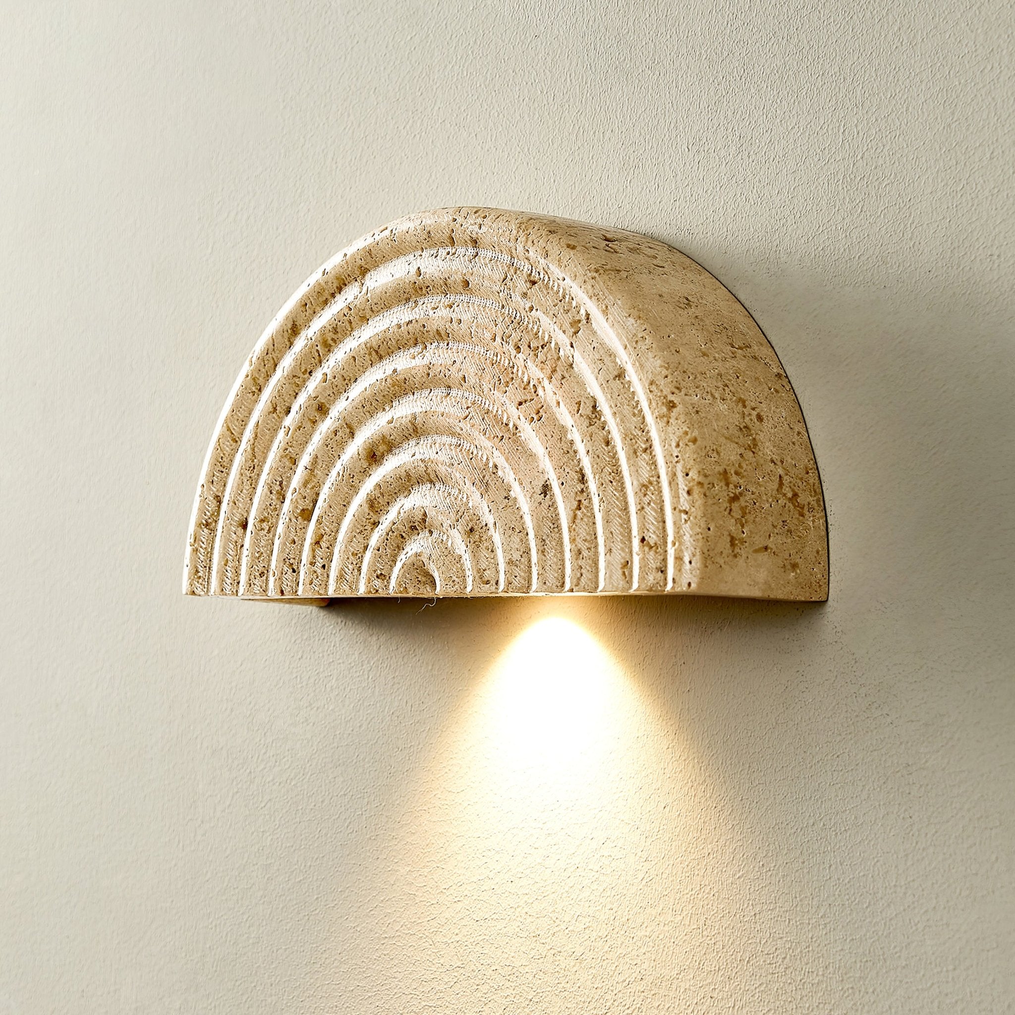 Faro Travertine Half-Moon Wall Lamp - Letslighting