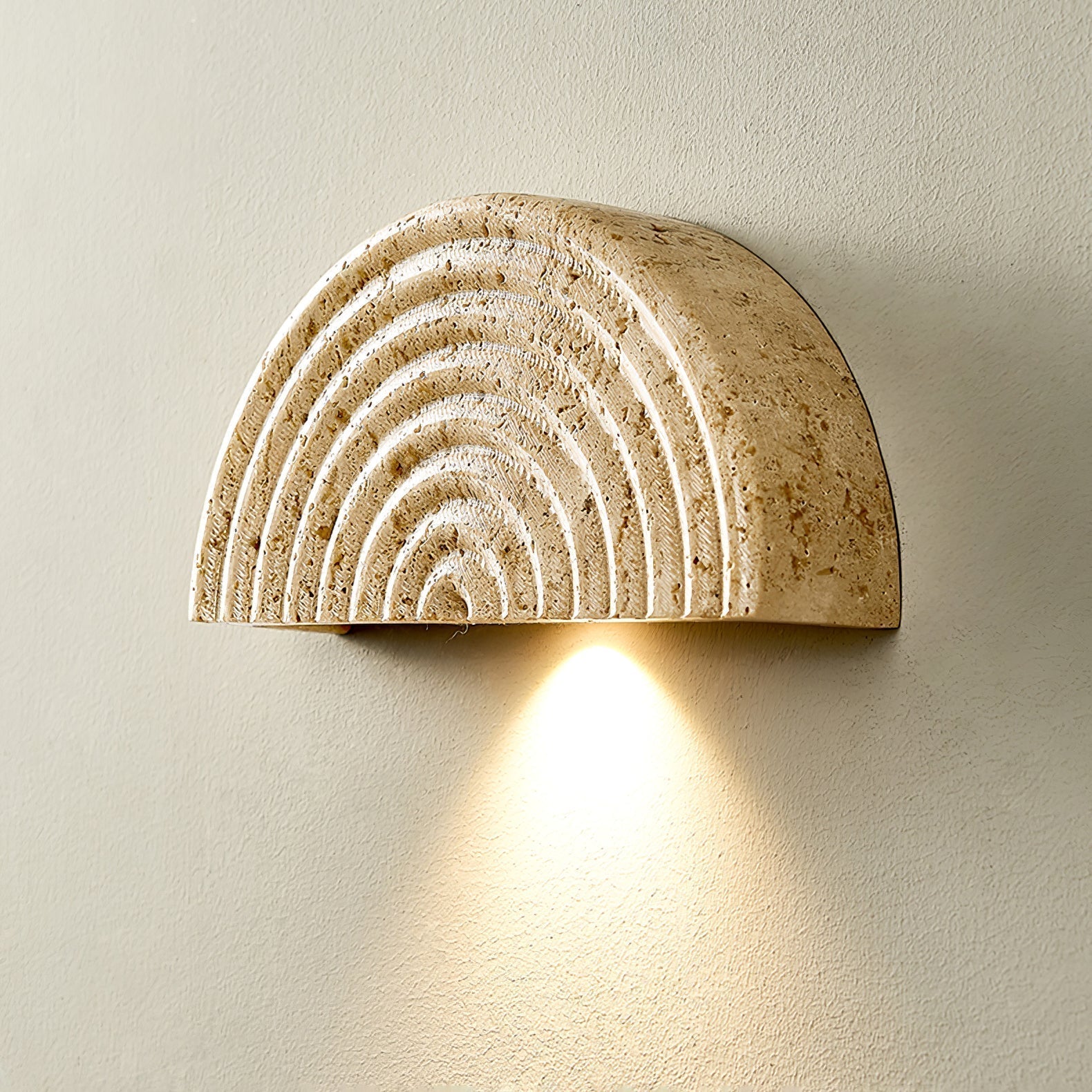 Faro Travertine Half-Moon Wall Lamp - Letslighting