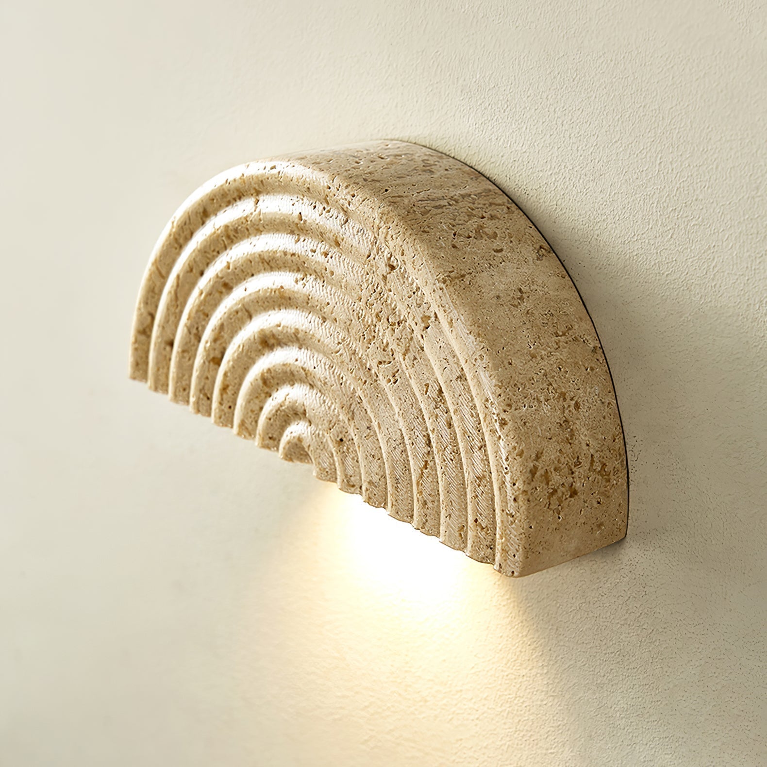 Faro Travertine Half-Moon Wall Lamp - Letslighting