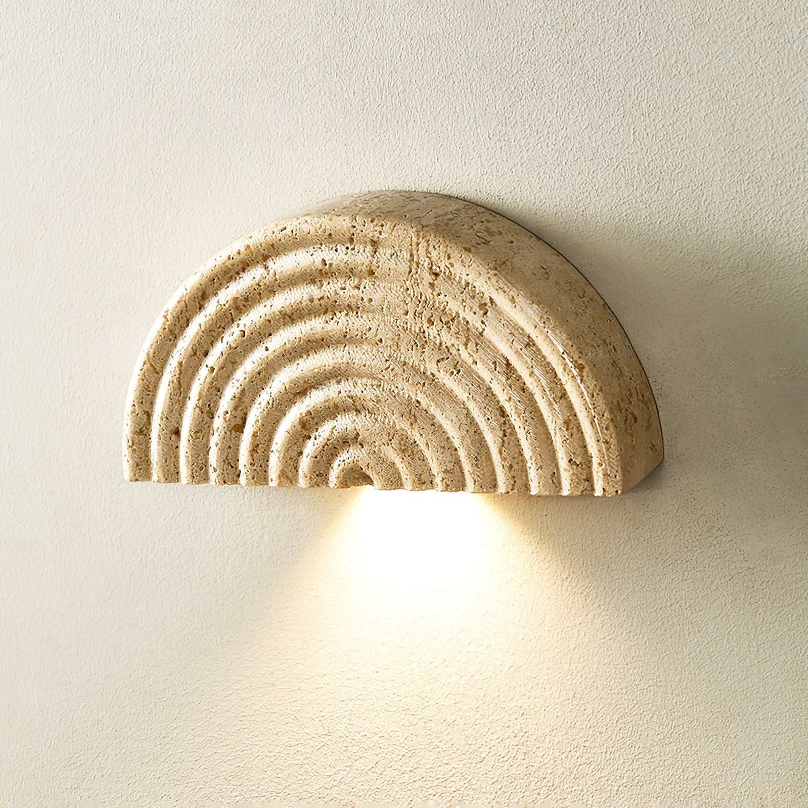 Faro Travertine Half-Moon Wall Lamp - Letslighting