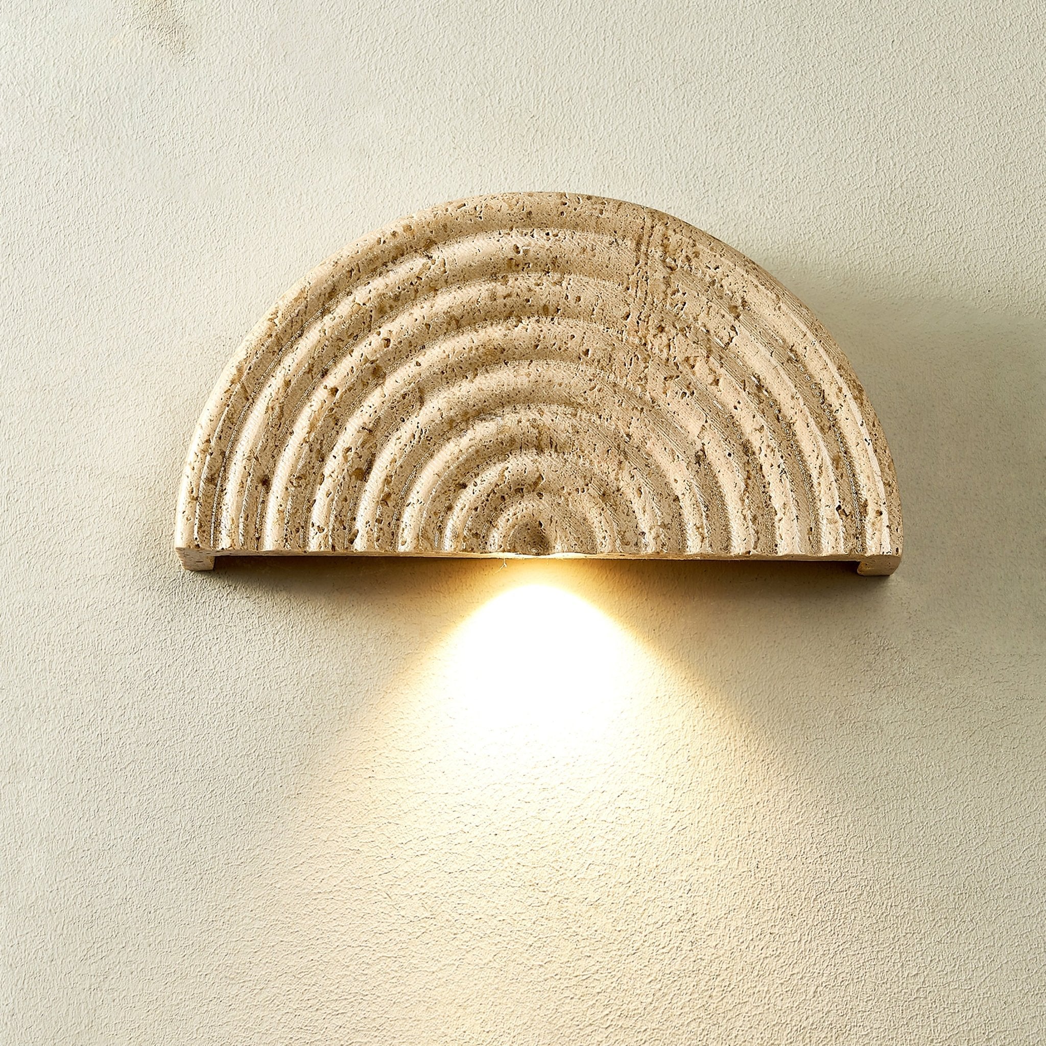 Faro Travertine Half-Moon Wall Lamp - Letslighting