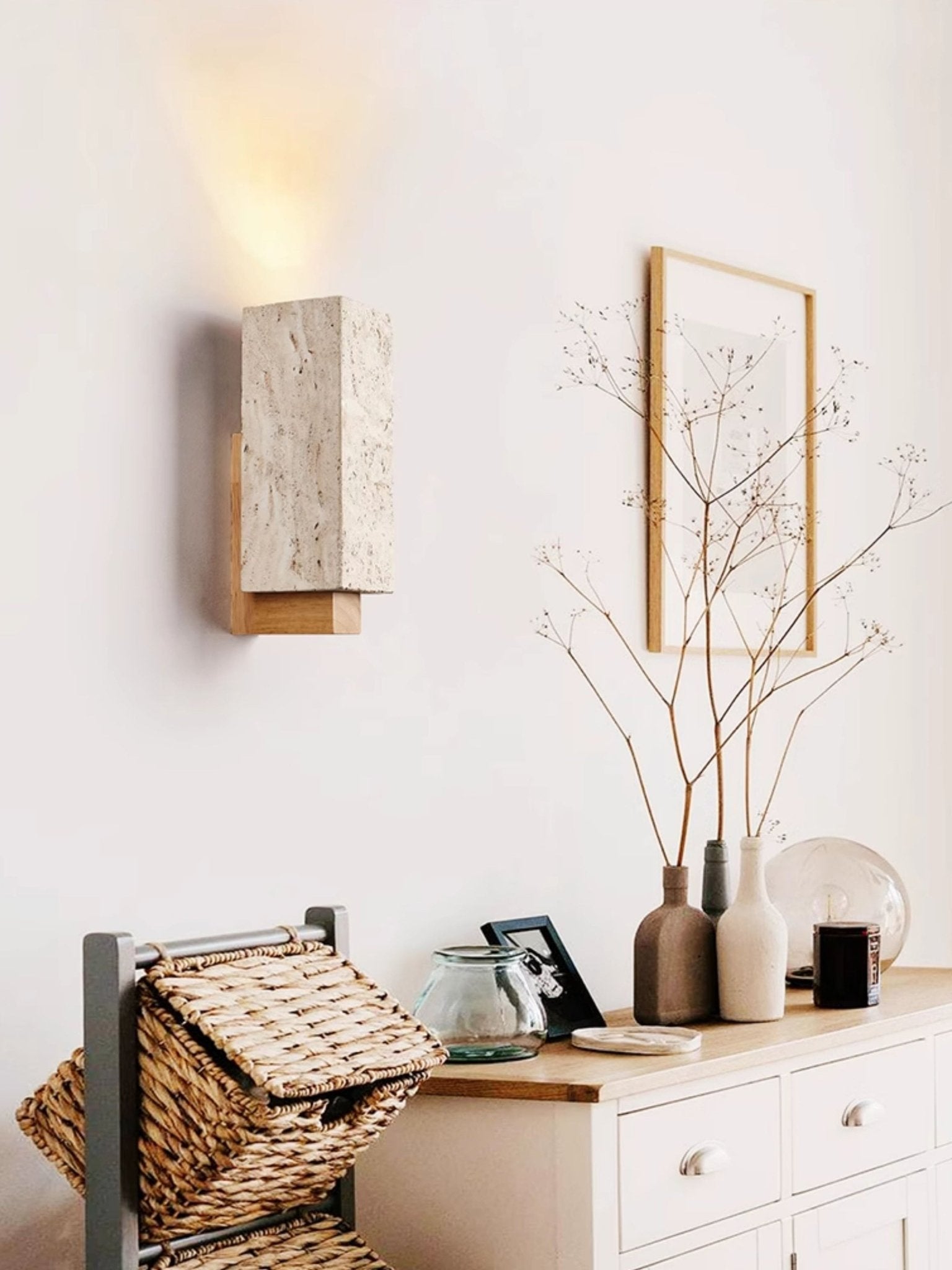 Elsoran Travertine Block Wall Light - Letslighting