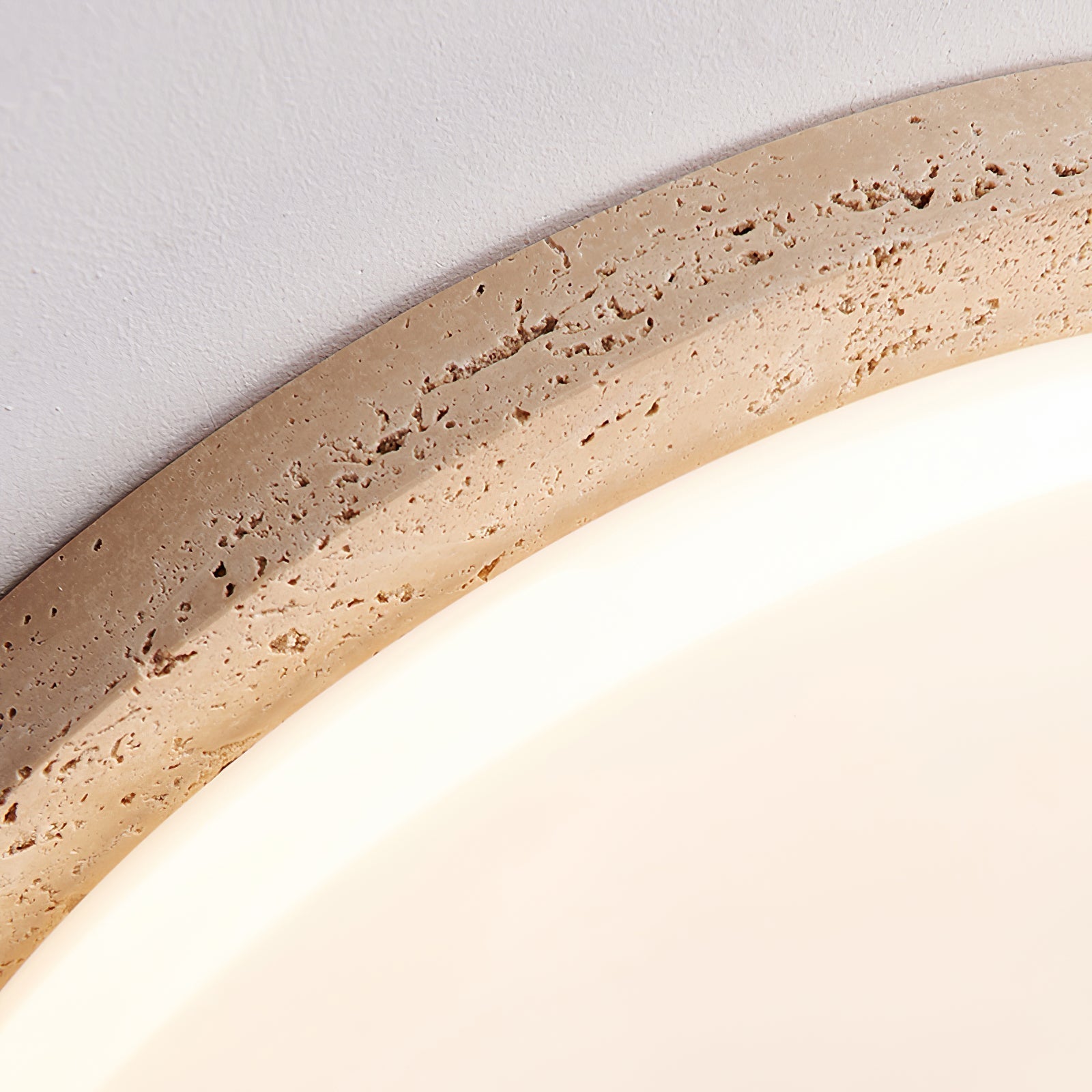 Etala Smooth-Rim Travertine Ceiling Light - Letslighting
