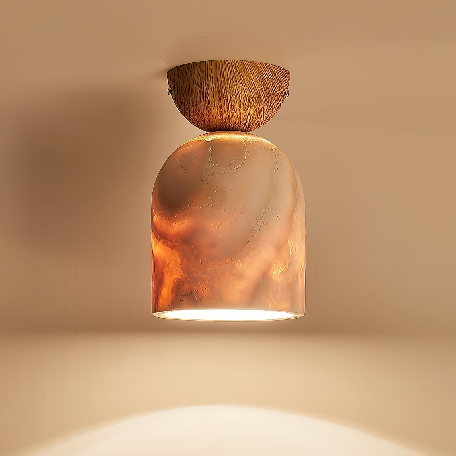 Vezorus Modern Minimalist Cone Travertine Ceiling Lamp - Lamp Copper