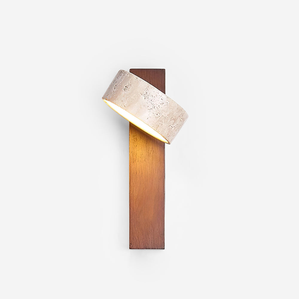 Ritta Lámpara de pared de travertino y madera
