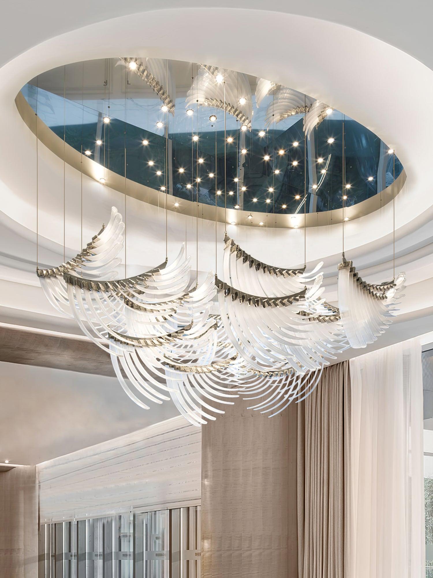 Tiered Postmodern Luxury Palmette Metal Chandelier - Letslighting