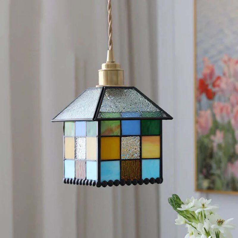 Tiffany Moderno LED Lámpara Colgante Azul Claro Metal/Vidrio Cocina