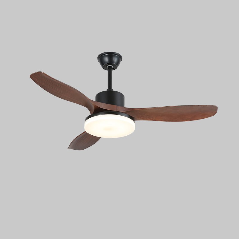 Ventilador de Techo Darian Minimalista de Madera con Luz, vista lateral