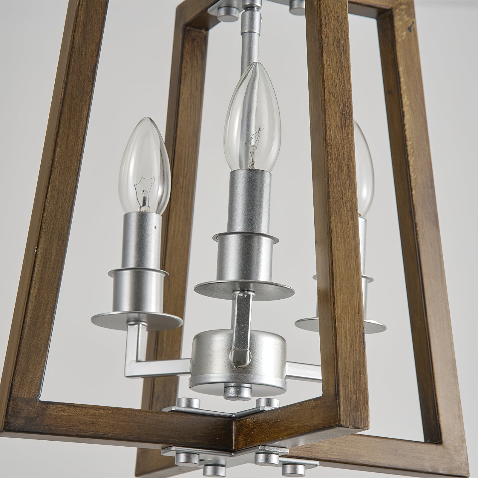 Tinsley Vintage Open Frame Wood Pendant Lamp - Lamp Copper