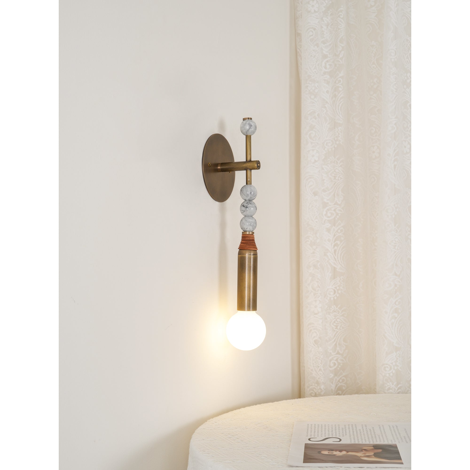 Icarira Modern Minimalist Marble Wall Lamp - Lamp Copper
