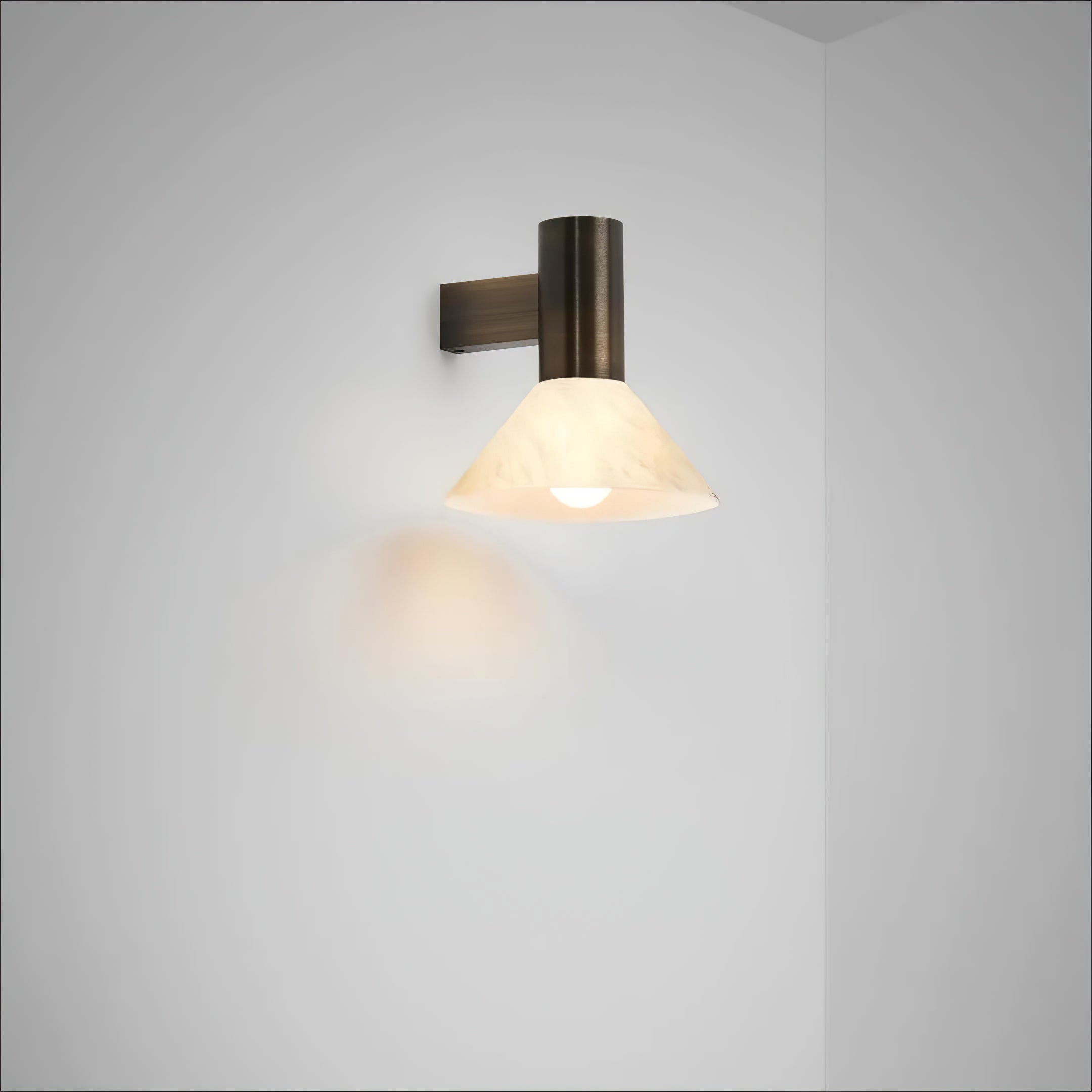 Eurnoria Cone Alabaster Wall Light - Letslighting
