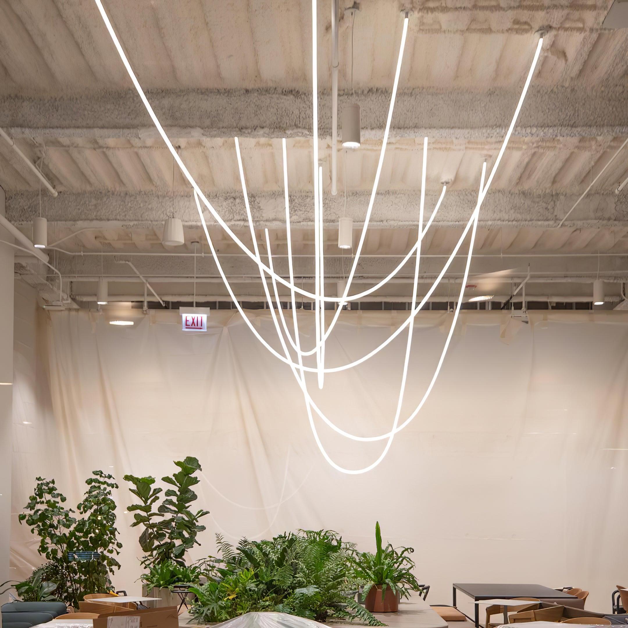 Solara Pendant Lamp Flexible Curve Silicone Brass - Letslighting