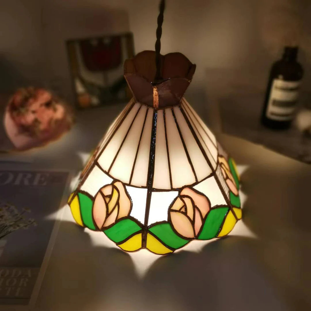 Tiffany Especial LED Cono Flor Lámpara colgante Blanco Bar Dormitorio