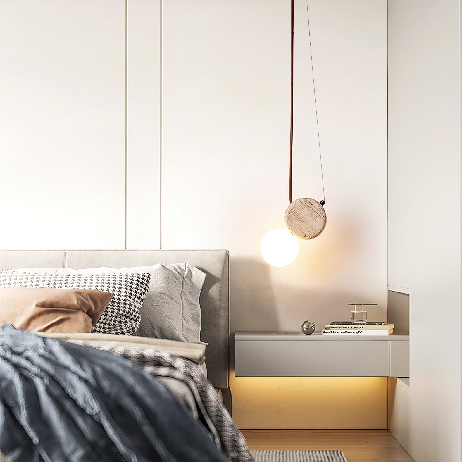 Zosolyra Double-Disc Travertine Pendant Light - Letslighting