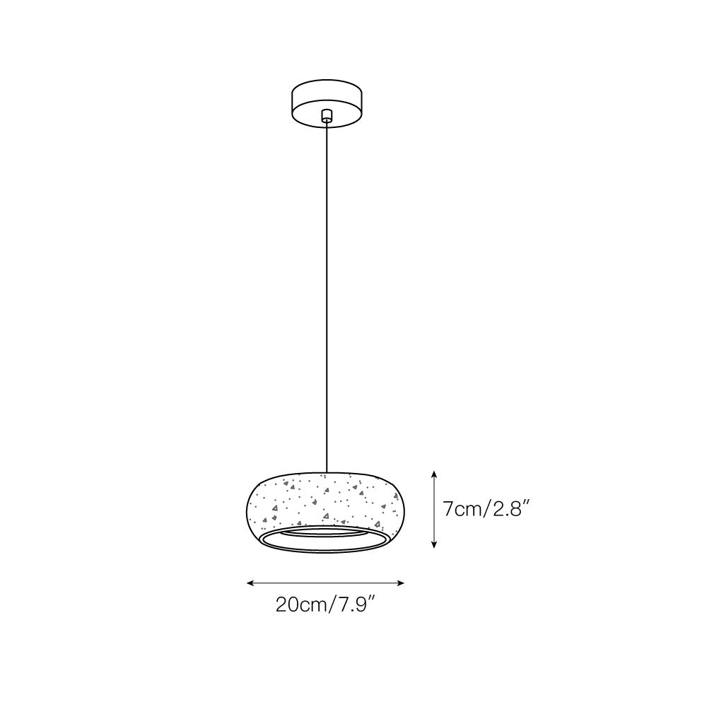 Eurvaran Modern Minimalist Drum Travertine Pendant Lamp - Lamp Copper