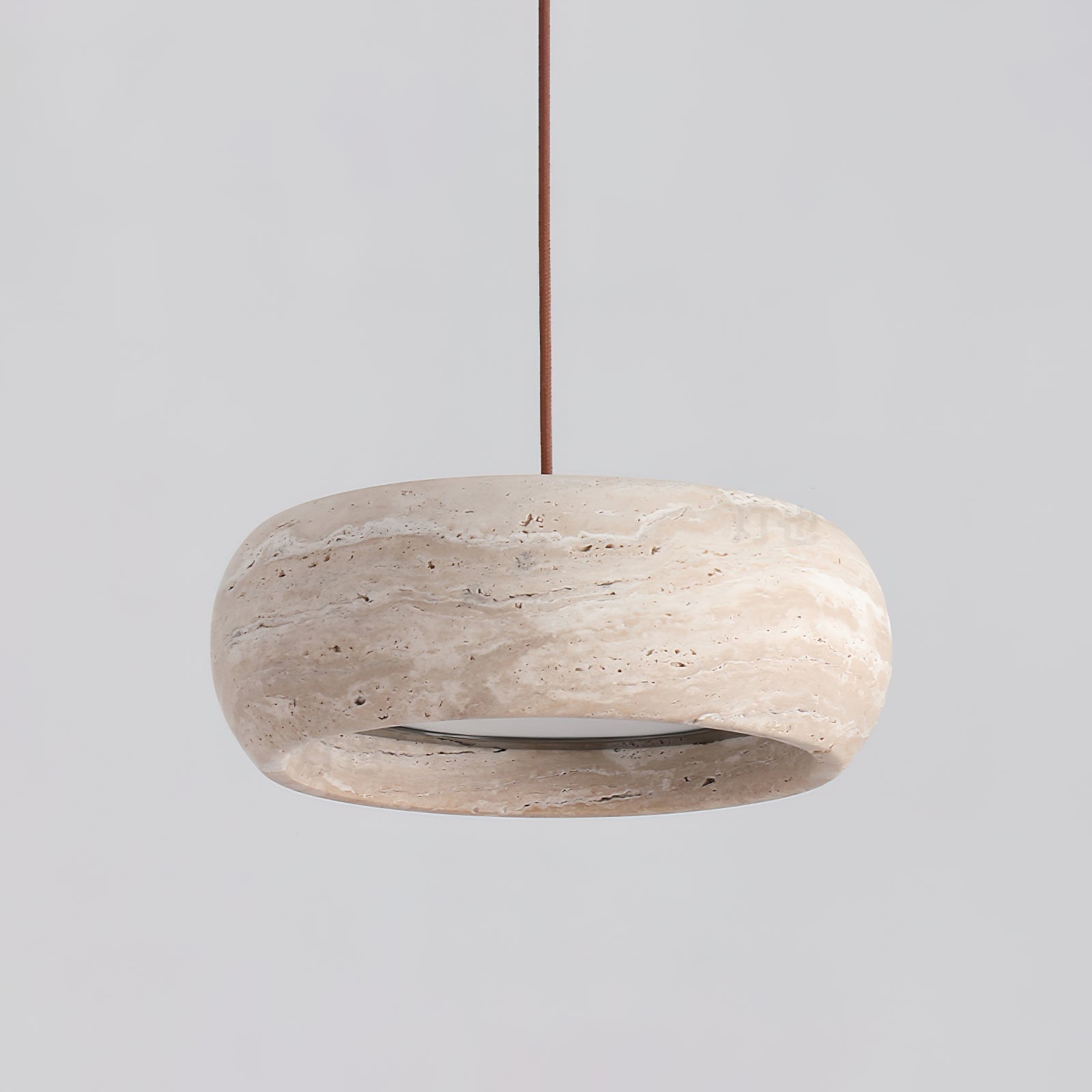 Eurvaran Modern Minimalist Drum Travertine Pendant Lamp - Lamp Copper