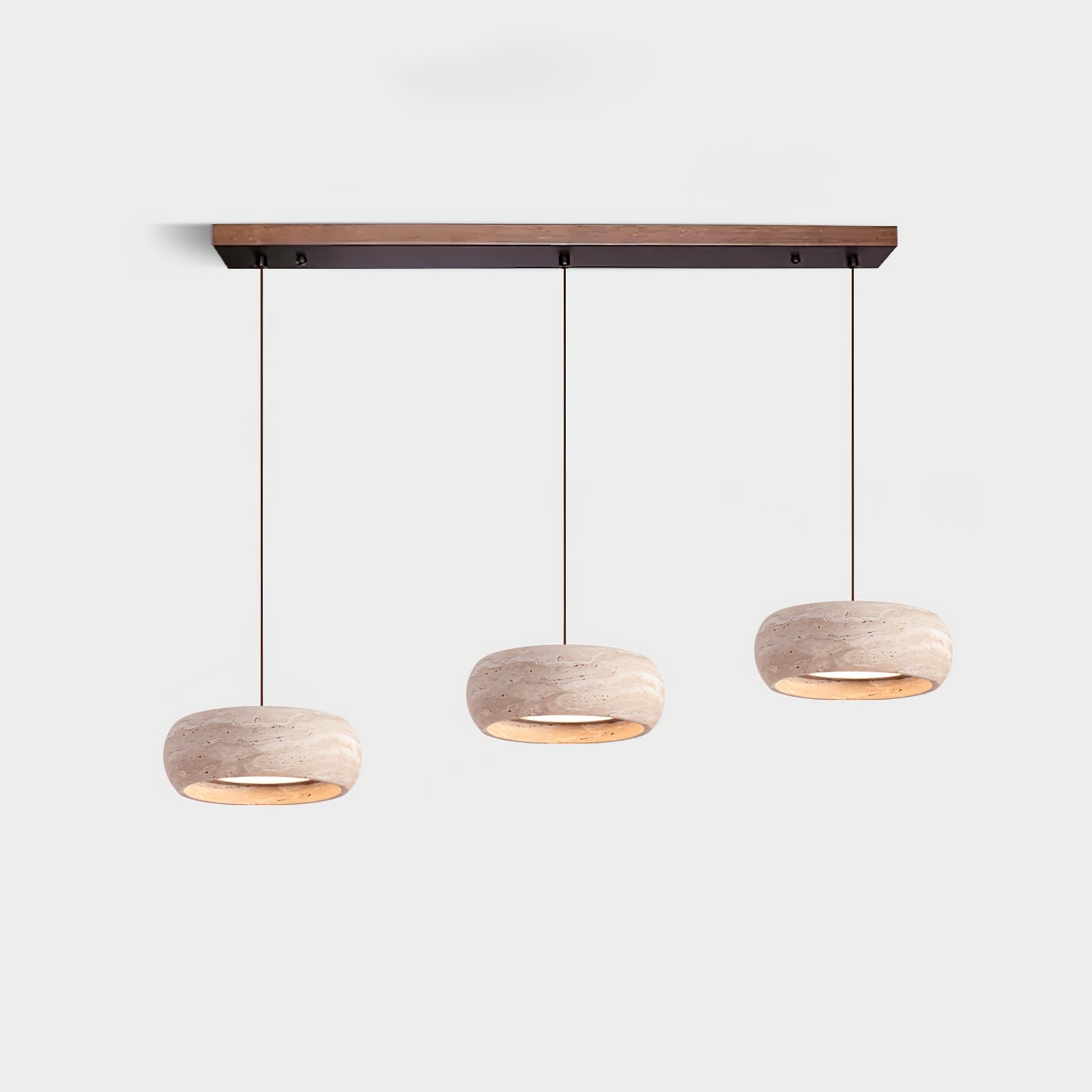 Eurvaran Modern Minimalist Drum Travertine Pendant Lamp - Lamp Copper