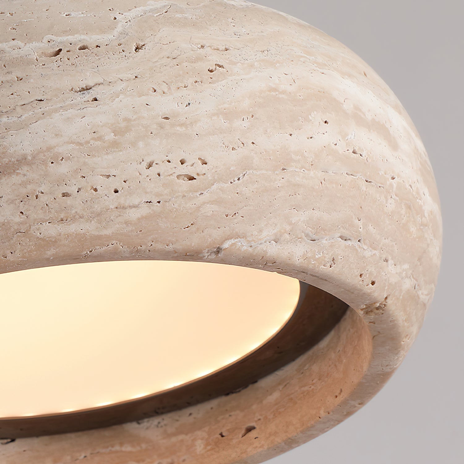 Eurvaran Modern Minimalist Drum Travertine Pendant Lamp - Lamp Copper