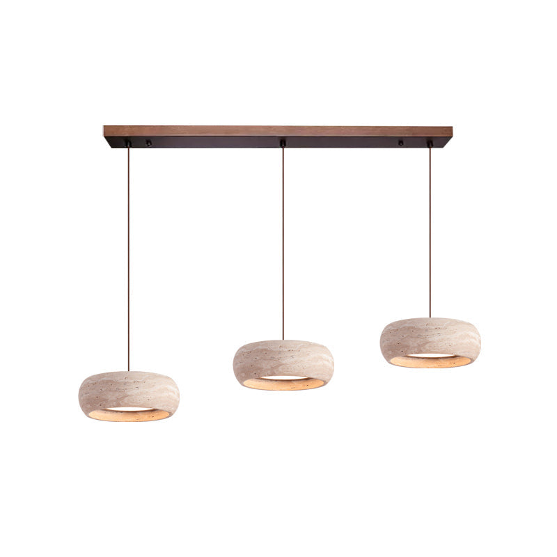 Eurvaran Modern Minimalist Drum Travertine Pendant Lamp - Lamp Copper