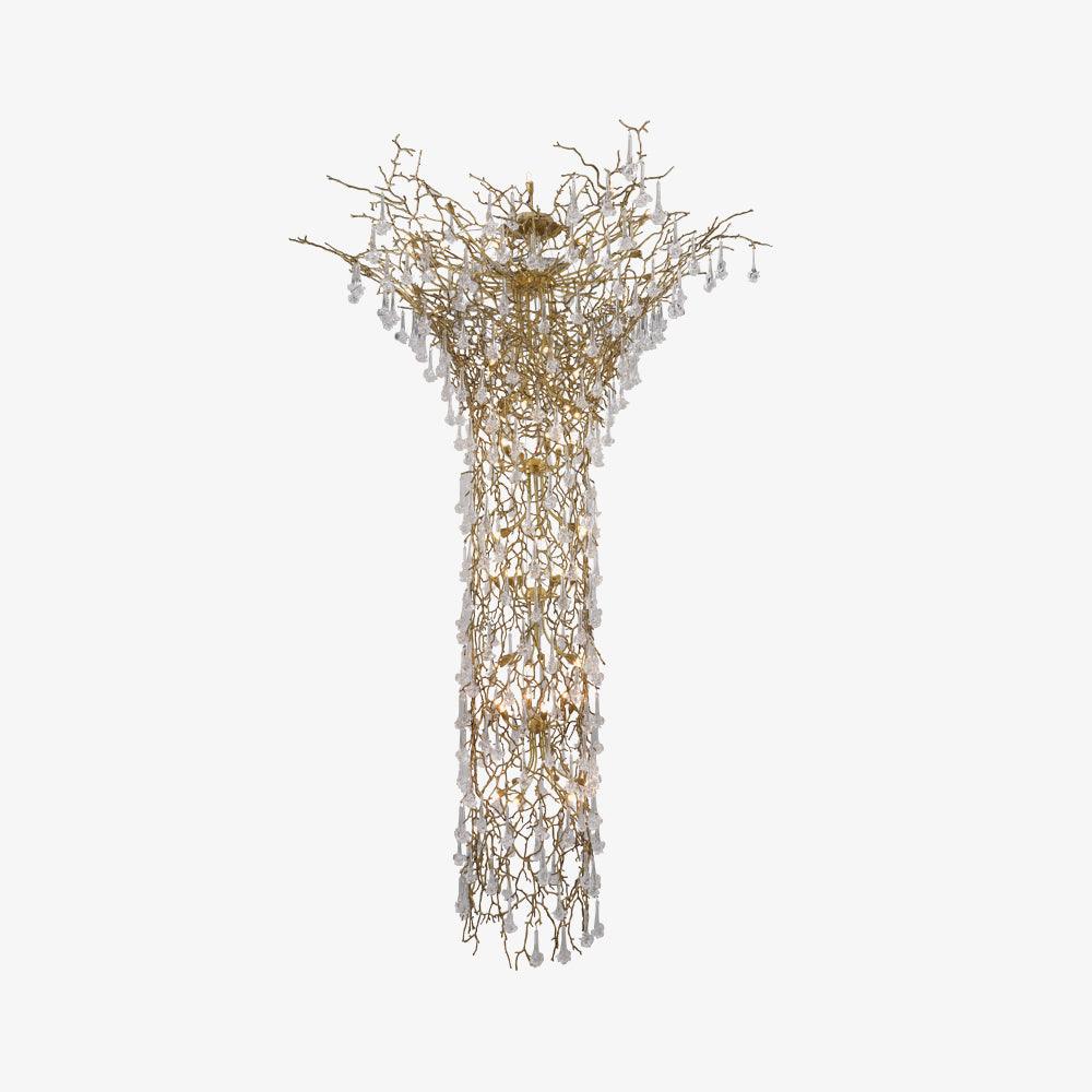 Abeleisa Tree Branch Staircase Brass Crystal Chandelier - Letslighting