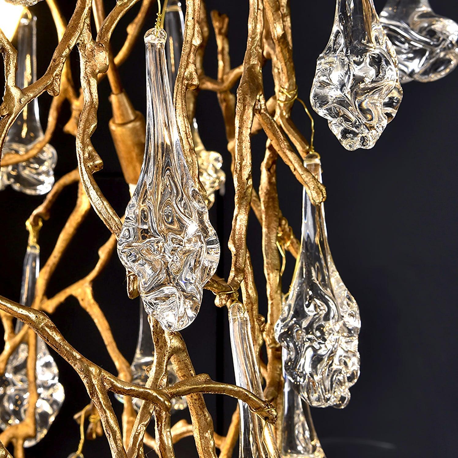 Abeleisa Tree Branch Staircase Brass Crystal Chandelier - Letslighting