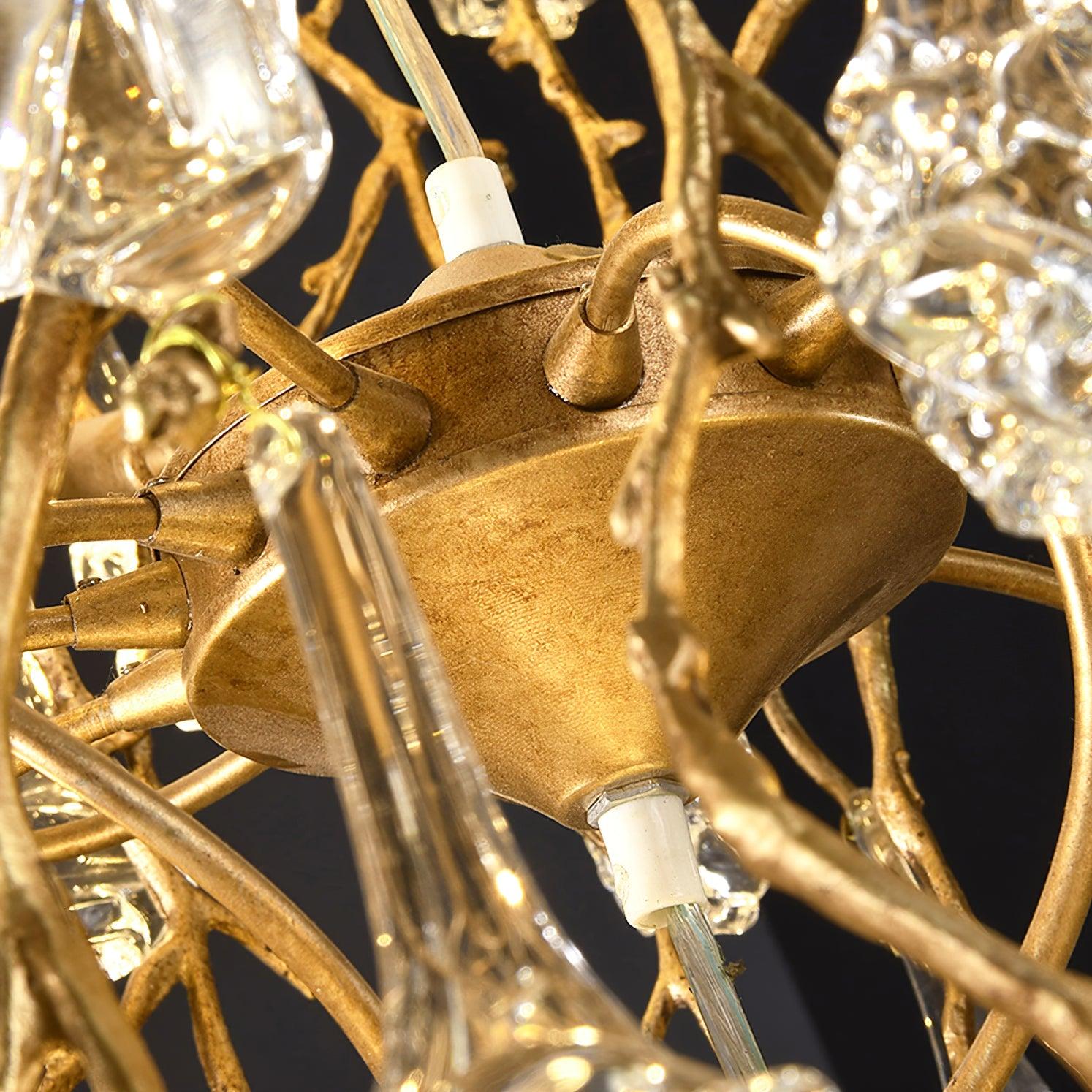 Abeleisa Tree Branch Staircase Brass Crystal Chandelier - Letslighting