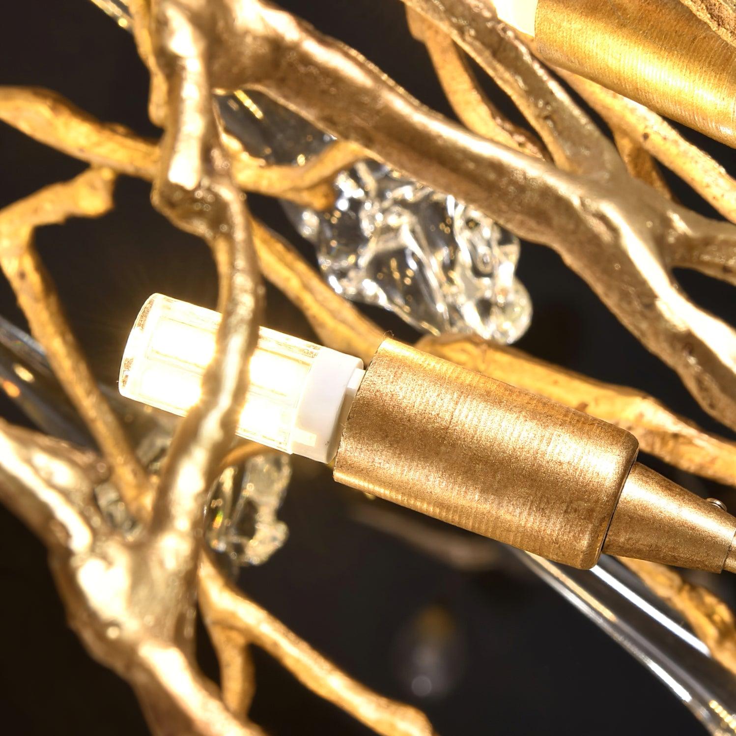 Abeleisa Tree Branch Staircase Brass Crystal Chandelier - Letslighting