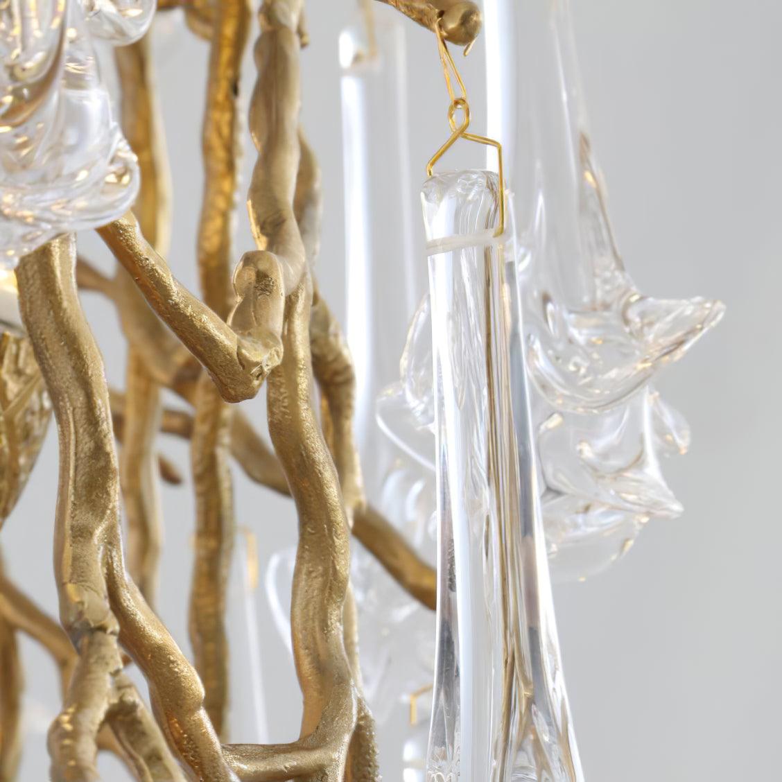Abeleisa Tree Branch Staircase Brass Crystal Chandelier - Letslighting