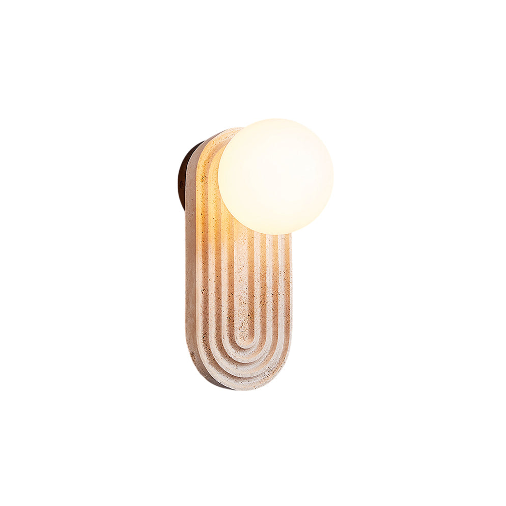 Elvelos Modern Minimalist Travertine Glass Wall Lamp - Lamp Copper