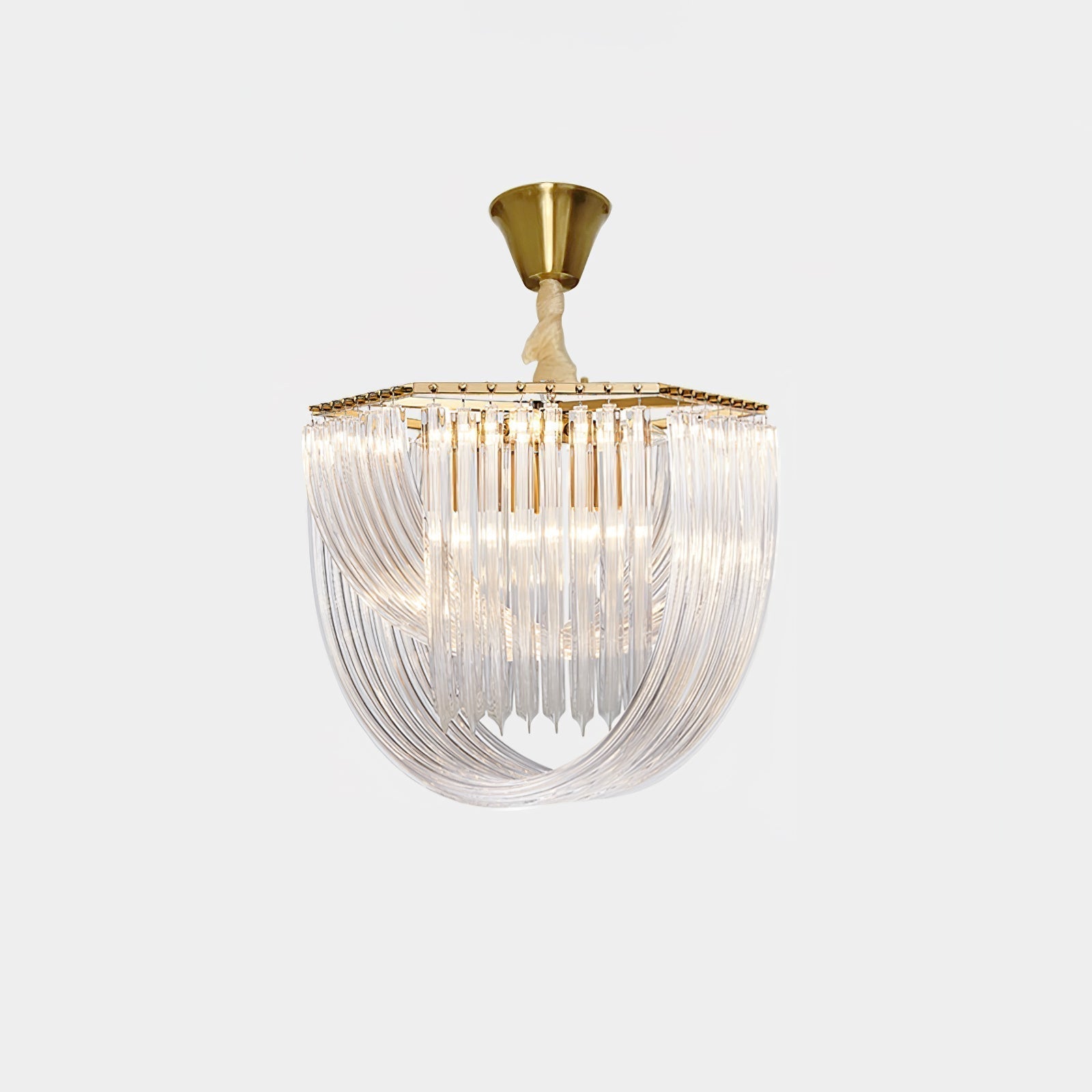 Aurora Chandelier Clear Curved Tiered - Letslighting