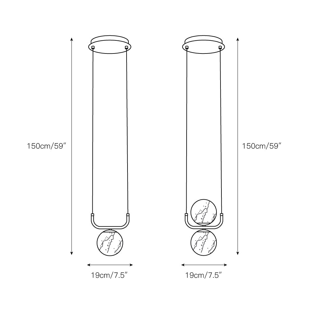 Eloryra Modern Minimalist Suspension Alabaster Pendant Lamp - Lamp Copper